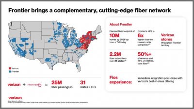 ​Verizon 宣布 200 亿美元收购 Frontier，扩大光纤网络覆盖范围