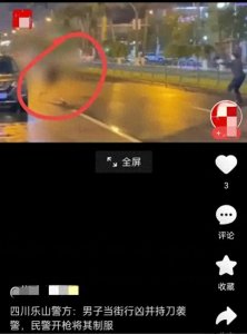 ​突发！四川乐山男子当街持刀行凶、袭警！民警开枪制服！细节曝光