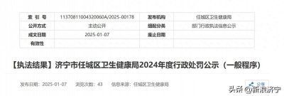涉及济宁多家医院!任城区卫生健康局2024年度行政处罚公示