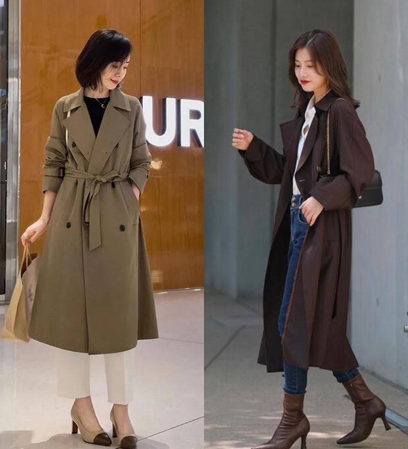 穿“风衣”时髦还得看刘亦菲,不管配裙子还是裤子,都洋气好看