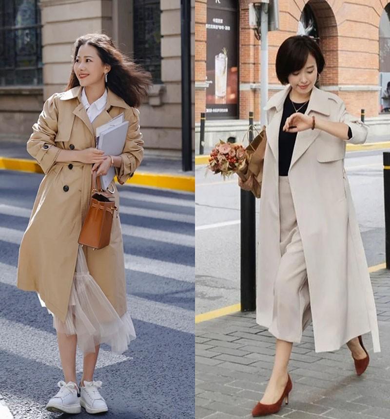 穿“风衣”时髦还得看刘亦菲,不管配裙子还是裤子,都洋气好看