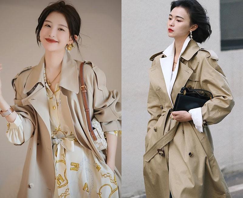 穿“风衣”时髦还得看刘亦菲,不管配裙子还是裤子,都洋气好看