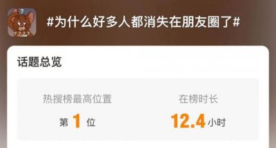 冲上热搜!为什么好多人都消失在朋友圈了?