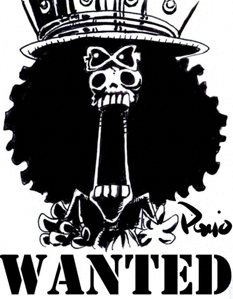 《海贼王》：手绘黑白人物头像，全员通缉