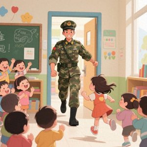 当兵的舅舅戎装去接幼儿园外甥女--同学羡慕 老师两眼放光