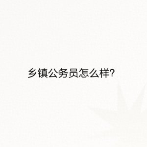 ​乡镇公务员怎么样？