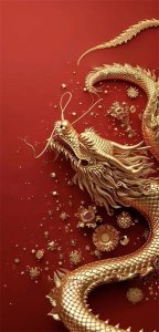 ​国味真龙壁纸：龙年送福，吉昌鸿运翱翔天际